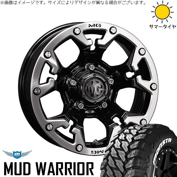 スズキ ジムニー JB64 JB23 JA22 JA12 215/70R16 サマータイヤ ホイール 4本セット 新品 | モンスタタイヤ (MONSTA TYRE) マッドウォーリアー (MUD WARRIOR) &times; クリムソン (CRIMSON) マーテルギア ゴーレム ブラック/マシニンググリップ 16インチ 5.5J +20 5穴139.7｜タイヤショップ オールテレーン 108,460円
