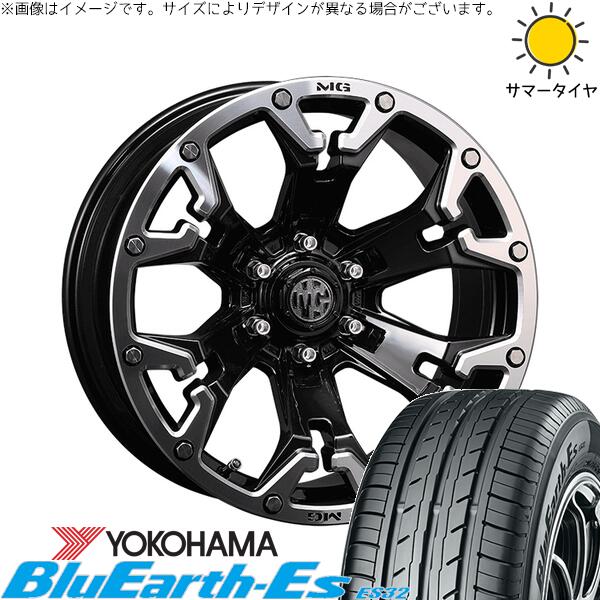 30アルファード 215/65R16 サマータイヤ ホイール 4本セット 新品 | ヨコハマタイヤ (YOKOHAMA) ブルーアース ES32 × クリムソン (CRIMSON) マーテルギア ゴーレム ブラック/マシニンググリップ 16インチ 7J +35 5穴114.3|タイヤショップ オールテレーン
