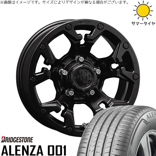 30アルファード 215/65R16 サマータイヤ ホイール 4本セット 新品 | ブリヂストン (BRIDGESTONE) アレンザ001 (ALENZA001) × クリムソン (CRIMSON) マーテルギア ゴーレム マットブラック 16インチ 7J +35 5穴114.3