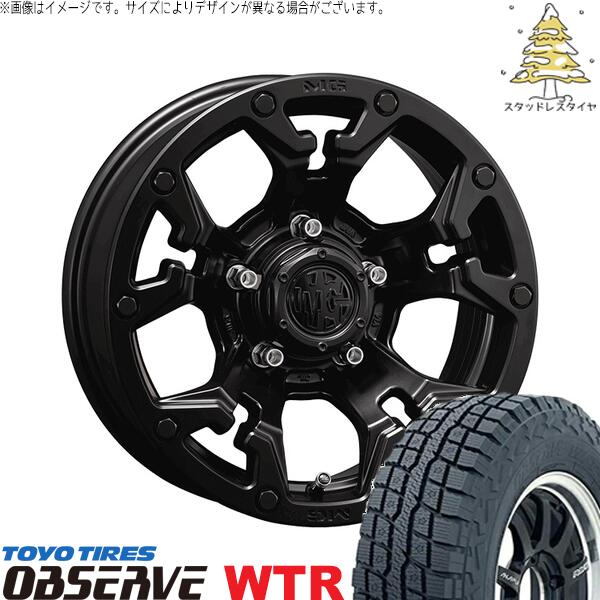 ジムニーシエラ 225/70R16 スタッドレスタイヤ ホイール 4本セット 新品 | トーヨータイヤ (TOYO) オブザーブ W/T-R (OBSERVE WTR) &times; クリムソン (CRIMSON) マーテルギア ゴーレム マットブラック 16インチ 6J -5 5穴139.7｜タイヤショップ オールテレーン