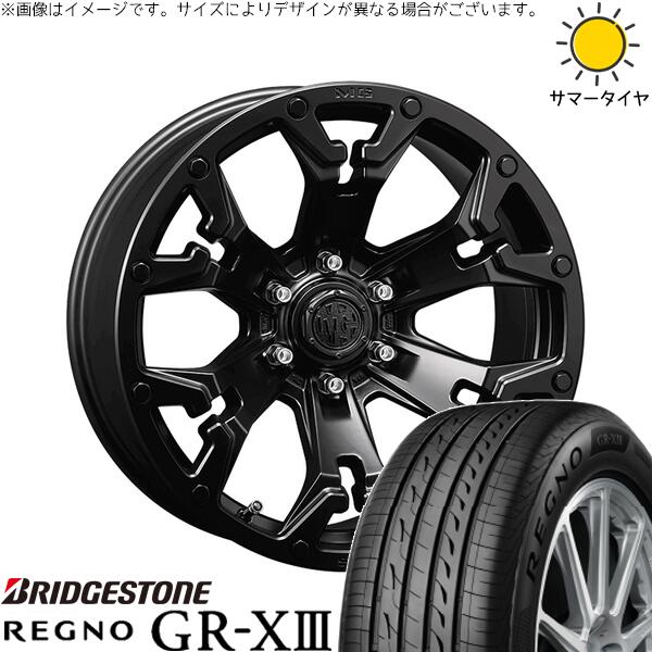 30アルファード 215/65R16 サマータイヤ ホイール 4本セット 新品 | ブリヂストン (BRIDGESTONE) レグノ GR-X3 RV × クリムソン (CRIMSON) マーテルギア ゴーレム マットブラック 16インチ 7J +35 5穴114.3|タイヤショップ オールテレーン