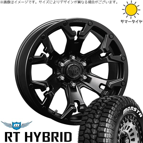 トライトン 265/70R17 サマータイヤ ホイール 4本セット 新品 | モンスタタイヤ (MONSTA TYRE) RTハイブリッド (RT HYBRID) × クリムソン (CRIMSON) マーテルギア ゴーレム マットブラック 17インチ 8J +20 6穴139.7