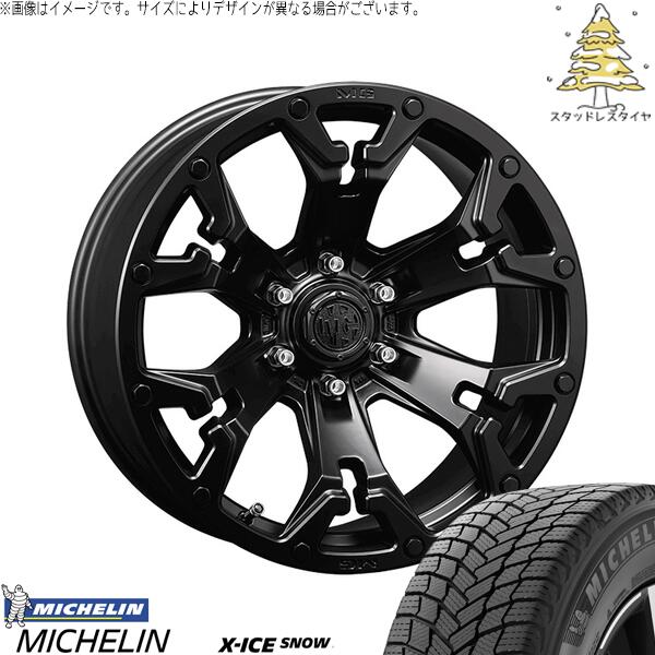 トライトン 265/70R17 スタッドレスタイヤ ホイール 4本セット 新品 | ミシュラン (MICHELIN) エックスアイス スノー (X-ICE SNOW) × クリムソン (CRIMSON) マーテルギア ゴーレム マットブラック 17インチ 8J +20 6穴139.7