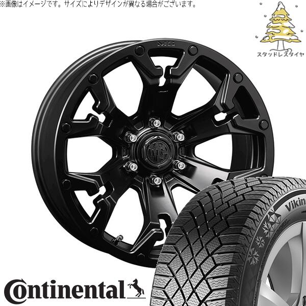 トライトン 265/70R17 スタッドレスタイヤ ホイール 4本セット 新品 | コンチネンタル (CONTINENTAL) バイキングコンタクト セブン (VikingContact7) × クリムソン (CRIMSON) マーテルギア ゴーレム マットブラック 17インチ 8J +20 6穴139.7|タイヤショップ オールテレーン