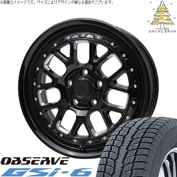ヴェルファイア 215/70R16 スタッドレスタイヤ ホイール 4本セット 新品 | トーヨータイヤ (TOYO) オブザーブ Gsi-6 (OBSERVE Gsi-6) × ホットスタッフ (HOTSTUFF) バークレイ ハードロック ヒューロン グロスブラック/マシニング 16インチ 7.0J +38 5穴114.3 108,570円
