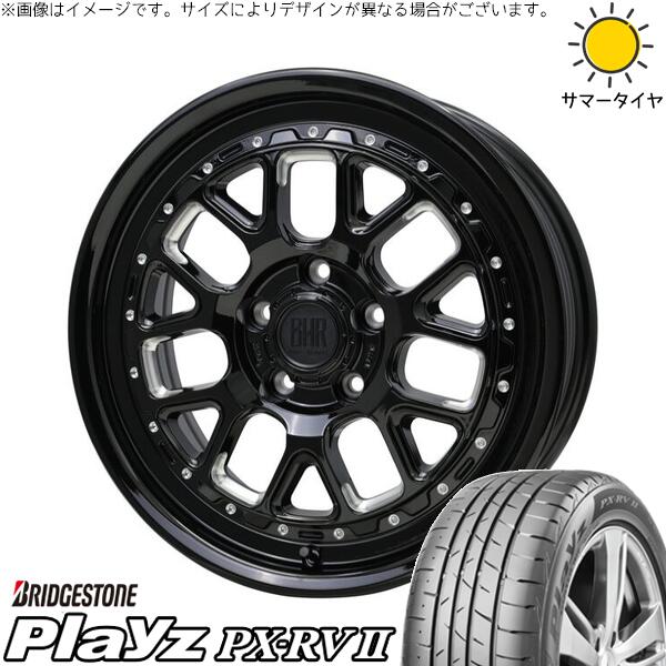 プリウスα 215/50R17 サマータイヤ ホイール 4本セット 新品 | ブリヂストン (BRIDGESTONE) プレイズ PX-RV2 × ホットスタッフ (HOTSTUFF) バークレイ ハードロック ヒューロン グロスブラック/マシニング 17インチ 7J +38 5穴114.3|タイヤショップ オールテレーン