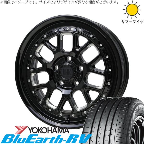 30アルファード 215/65R16 サマータイヤ ホイール 4本セット 新品 | ヨコハマタイヤ (YOKOHAMA) ブルーアース RV03 × ホットスタッフ (HOTSTUFF) バークレイ ハードロック ヒューロン グロスブラック/マシニング 16インチ 7J +38 5穴114.3