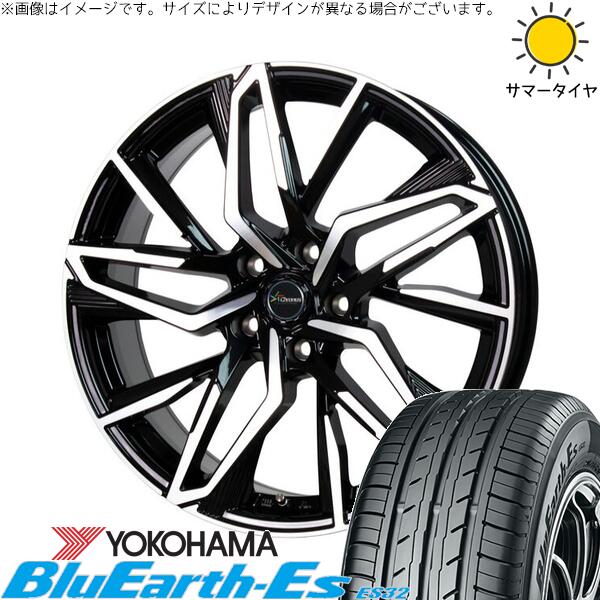 トヨタ シエンタ 10系 185/65R15 サマータイヤ ホイール 4本セット 新品 | ヨコハマタイヤ (YOKOHAMA) ブルーアース ES32 × ホットスタッフ (HOTSTUFF) クロノス CH-112 メタリックブラックポリッシュ 15インチ 6J +43 5穴100