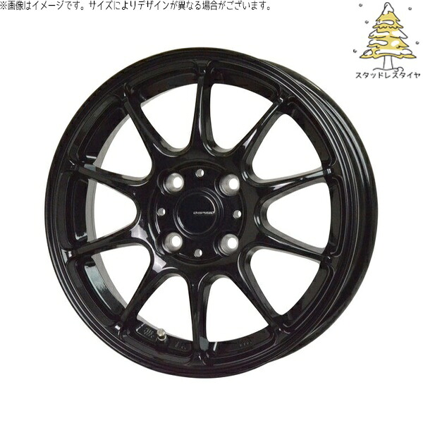クロスビー ラクティス 175/60R16 スタッドレスタイヤ ホイール 4本セット 新品 | おすすめ輸入タイヤ &times; ホットスタッフ (HOTSTUFF) Gスピード G07 メタリックブラック 16インチ 6J +43 4穴100｜タイヤショップ オールテレーン
