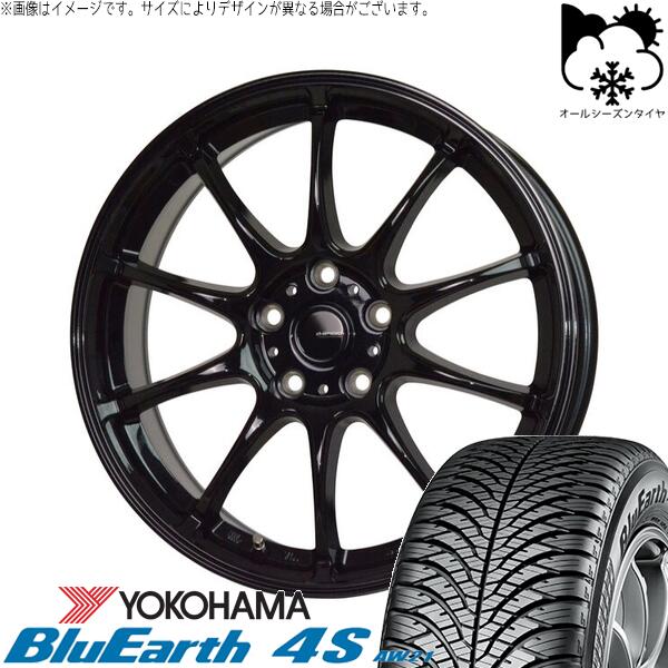 シエナ ハリアー 235/55R18 オールシーズンタイヤ ホイール 4本セット 新品 | ヨコハマタイヤ (YOKOHAMA) ブルーアース4S AW21 × ホットスタッフ (HOTSTUFF) Gスピード G07 メタリックブラック 18インチ 7.5J +38 5穴114.3|タイヤショップ オールテレーン