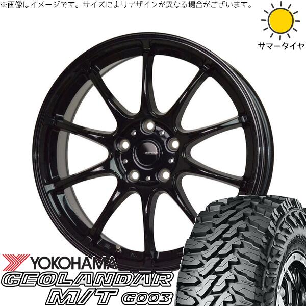 フォレスター 225/70R16 サマータイヤ ホイール 4本セット 新品 | ヨコハマタイヤ (YOKOHAMA) ジオランダー M/T G003 × ホットスタッフ (HOTSTUFF) Gスピード G07 メタリックブラック 16インチ 6.5J +48 5穴100