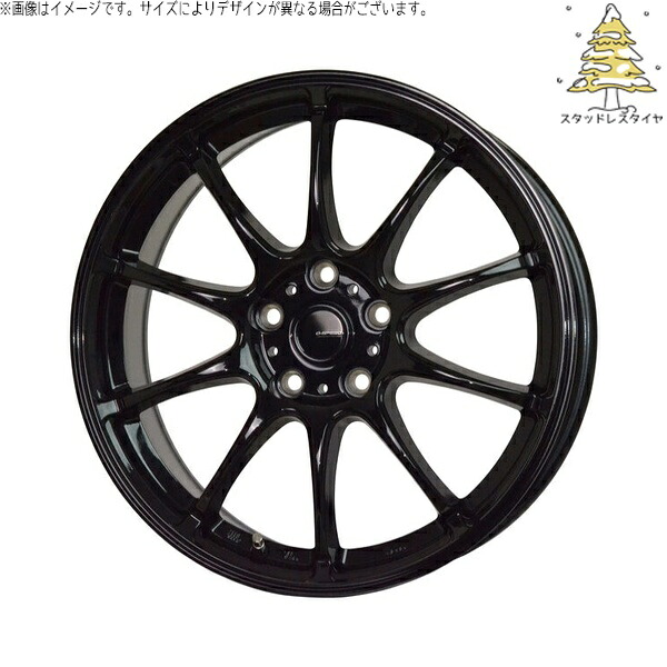 トヨタ シエンタ 170系 185/55R16 スタッドレスタイヤ ホイール 4本セット 新品 | おすすめ輸入タイヤ × ホットスタッフ (HOTSTUFF) Gスピード G07 メタリックブラック 16インチ 6.5J +48 5穴100|タイヤショップ オールテレーン