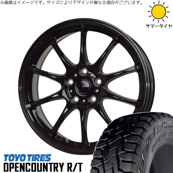 デリカD5 エルグランド 225/55R18 サマータイヤ ホイール 4本セット 新品 | トーヨータイヤ (TOYO TIRE) オープンカントリー R/T × ホットスタッフ (HOTSTUFF) Gスピード G07 メタリックブラック 18インチ 7.5J +38 5穴114.3|タイヤショップ オールテレーン