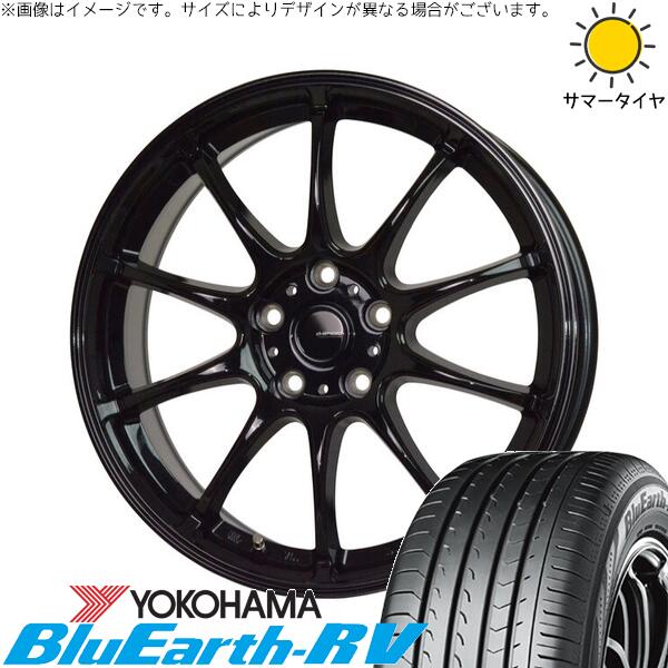 カローラクロス 215/65R16 サマータイヤ ホイール 4本セット 新品 | ヨコハマタイヤ (YOKOHAMA) ブルーアース RV03 × ホットスタッフ (HOTSTUFF) Gスピード G07 メタリックブラック 16インチ 6.5J +38 5穴114.3|タイヤショップ オールテレーン