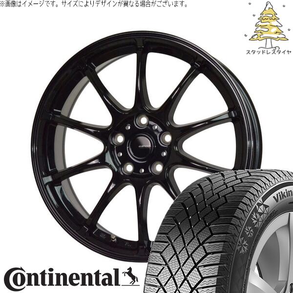 トヨタ シエンタ 170系 185/60R15 スタッドレスタイヤ ホイール 4本セット 新品 | コンチネンタル (Continental) バイキングコンタクト7 &times; ホットスタッフ (HOTSTUFF) Gスピード G07 メタリックブラック 15インチ 6J +43 5穴100｜タイヤショップ オールテレーン