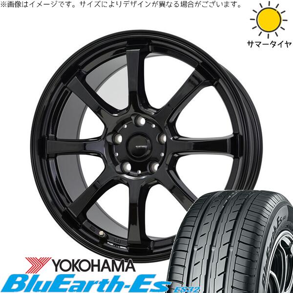 トヨタ 60プリウス 195/60R17 サマータイヤ ホイール 4本セット 新品 | ヨコハマタイヤ (YOKOHAMA) ブルーアース ES32 × ホットスタッフ (HOTSTUFF) Gスピード G08 メタリックブラック 17インチ 7J +38 5穴114.3|タイヤショップ オールテレーン