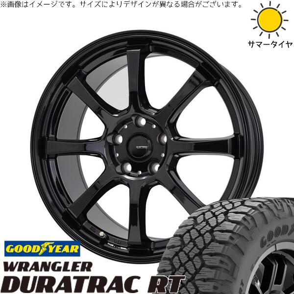 RAV4 アルファード ヴェルファイア 245/65R17 サマータイヤ ホイール 4本セット 新品 | グッドイヤー (GOODYEAR) ラングラー デュラトラック RT × ホットスタッフ (HOTSTUFF) Gスピード G08 メタリックブラック 17インチ 7J +38 5穴114.3