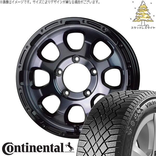 スズキ ジムニー JB64 JB23 JA22 JA12 215/70R16 スタッドレスタイヤ ホイール 4本セット 新品 | コンチネンタル (Continental) バイキングコンタクト7 × ホットスタッフ (HOTSTUFF) マッドクロス グレイス ブラッククリア/リムブラック 16インチ 5.5J +20 5穴139.7|タイヤショップ オールテレーン