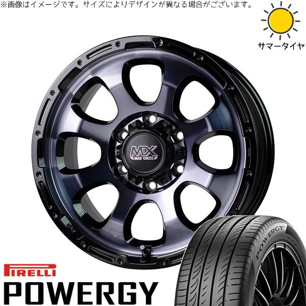 ハイエース専用 215/65R16 サマータイヤ ホイール 4本セット 新品 | ピレリ (PIRELLI) パワジー × ホットスタッフ (HOTSTUFF) マッドクロス グレイス ブラッククリア/リムブラック 16インチ 6.5J +38 6穴139.7
