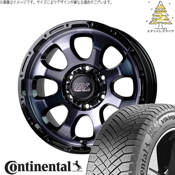 ハイエース専用 215/65R16 スタッドレスタイヤ ホイール 4本セット 新品 | コンチネンタル (CONTINENTAL) バイキングコンタクト エイト (VikingContact8) &times; ホットスタッフ (HOTSTUFF) マッドクロス グレイス 16インチ 6.5J +38 6穴139.7｜タイヤショップ オールテレーン