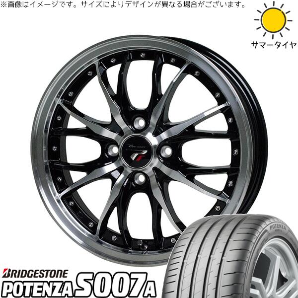 コンパクトカー向け 205/40R17 サマータイヤ ホイール 4本セット 新品 | ブリヂストン (BRIDGESTONE) ポテンザ S007A &times; ホットスタッフ (HOTSTUFF) プレシャス HM-3 メタリックブラックポリッシュ 17インチ 6.5J +45 4穴100｜タイヤショップ オールテレーン