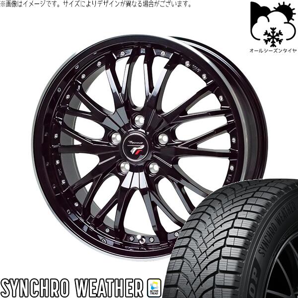 ヴォクシー 215/45R18 オールシーズンタイヤ ホイール 4本セット 新品 | ダンロップ (DUNLOP) シンクロウェザー × ホットスタッフ (HOTSTUFF) プレシャス HM-3 メタリックブラック/リムポリッシュ 18インチ 8J +42 5穴114.3|タイヤショップ オールテレーン
