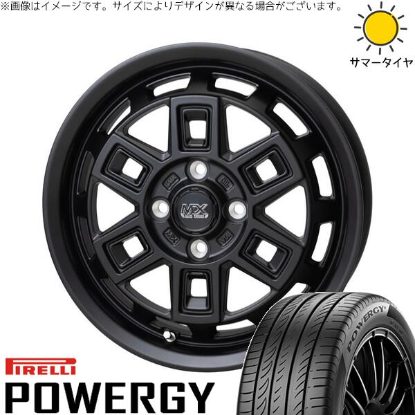タント ムーブ ワゴンR ラパン 165/55R15 サマータイヤ ホイール 4本セット 新品 | ピレリ (PIRELLI) パワジー × ホットスタッフ (HOTSTUFF) マッドクロス アイヴァー マットブラック 15インチ 4.5J +45 4穴100|タイヤショップ オールテレーン