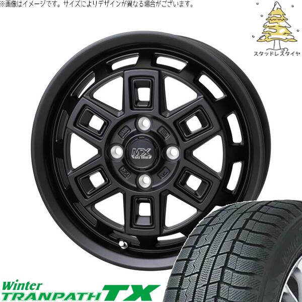 タフト ハスラー ソリオ 165/65R15 スタッドレスタイヤ ホイール 4本セット 新品 | トーヨータイヤ (TOYO TIRE) ウィンタートランパス TX × ホットスタッフ (HOTSTUFF) マッドクロス アイヴァー マットブラック 15インチ 4.5J +45 4穴100|タイヤショップ オールテレーン