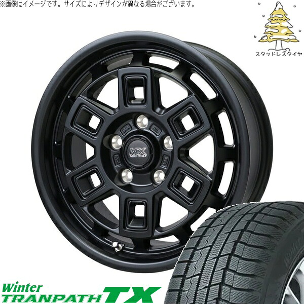 カローラクロス 215/65R16 スタッドレスタイヤ ホイール 4本セット 新品 | トーヨータイヤ (TOYO) ウィンタートランパス TX (WinterTRANPATH TX) × ホットスタッフ (HOTSTUFF) マッドクロス アイヴァー マットブラック 16インチ 7.0J +38 5穴114.3