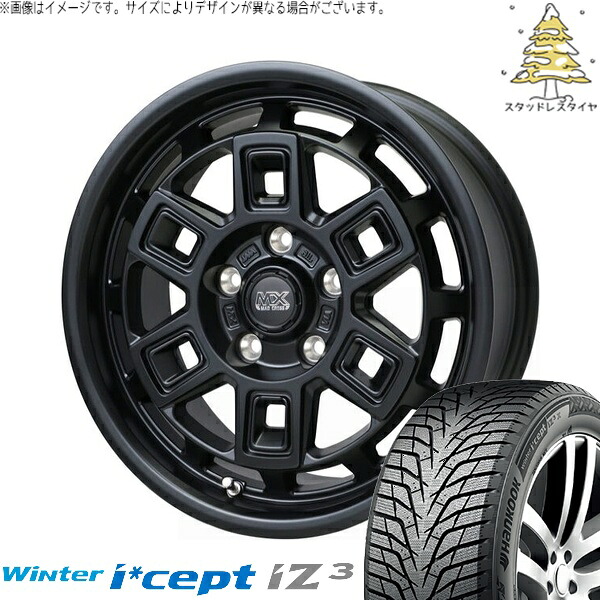 カローラクロス 215/60R17 スタッドレスタイヤ ホイール 4本セット 新品 | ハンコック (HANKOOK) ウィンターアイセプト IZ3 W636 × ホットスタッフ (HOTSTUFF) マッドクロス アイヴァー マットブラック 17インチ 7J +38 5穴114.3|タイヤショップ オールテレーン