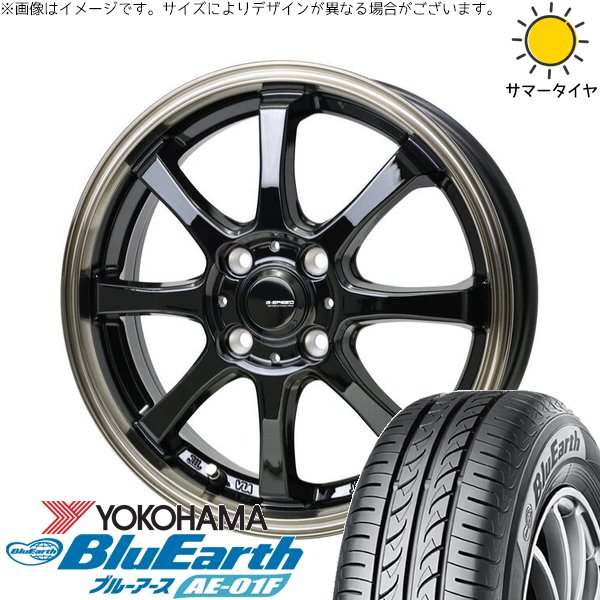 タフト リフトアップ 175/65R15 サマータイヤ ホイール 4本セット 新品 | ヨコハマタイヤ (YOKOHAMA) ブルーアース AE-01F × ホットスタッフ (HOTSTUFF) Gスピード P08 ブラック/ブロンズクリア 15インチ 4.5J +45 4穴100|タイヤショップ オールテレーン