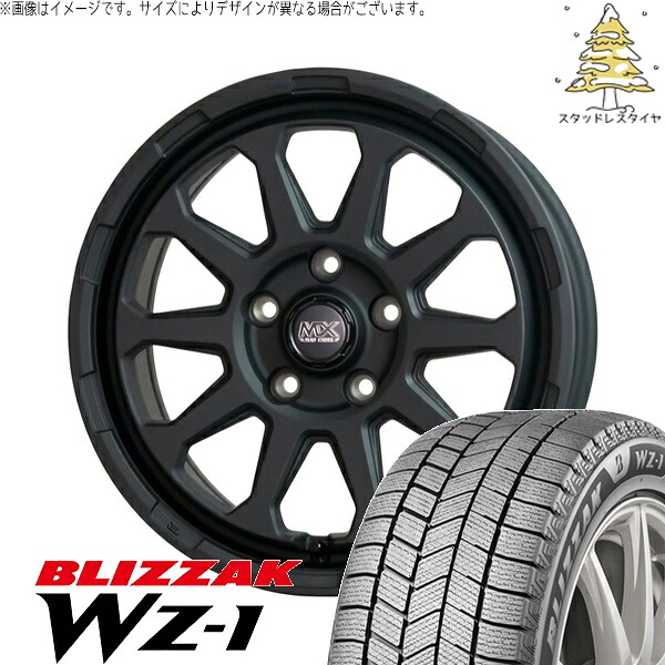 ヴェルファイア 215/70R16 スタッドレスタイヤ ホイール 4本セット 新品 | ブリヂストン (BRIDGESTONE) ブリザック WZ-1 (BLIZZAK WZ-1) × ホットスタッフ (HOTSTUFF) マッドクロス レンジャー マットブラック 16インチ 7.0J +38 5穴114.3