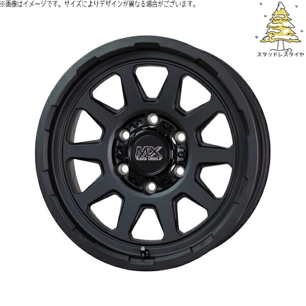 ハイエース専用 215/70R16 スタッドレスタイヤ ホイール 4本セット 新品 | おすすめ輸入タイヤ × ホットスタッフ (HOTSTUFF) マッドクロス レンジャー マットブラック 16インチ 6.5J +38 6穴139.7|タイヤショップ オールテレーン
