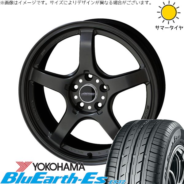 R33 R34 GT-R 245/40R18 サマータイヤ ホイール 4本セット 新品 | ヨコハマタイヤ (YOKOHAMA) ブルーアース ES32 × 共豊コーポレーション (KYOHO) トレーサー GT-V ガンブラック 18インチ 9.5J +22 5穴114.3