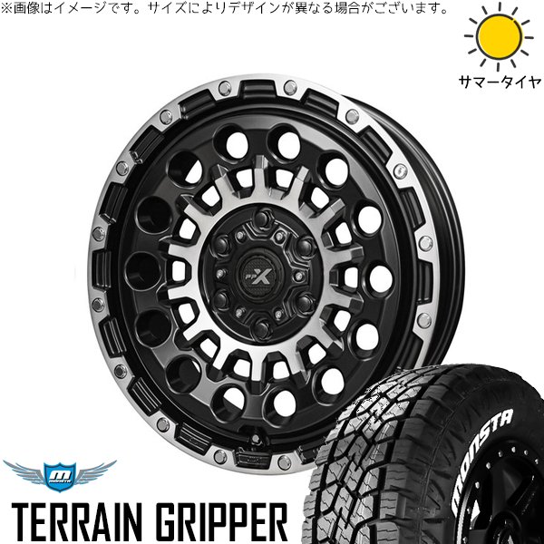 スズキ ジムニー JB64 JB23 JA22 JA12 215/70R16 サマータイヤ ホイール 4本セット 新品 | モンスタタイヤ (MONSTA TYRE) テレーングリッパー × 共豊コーポレーション (KYOHO) PPX GX14 マットブラックポリッシュ 16インチ 5.5J +22 5穴139.7