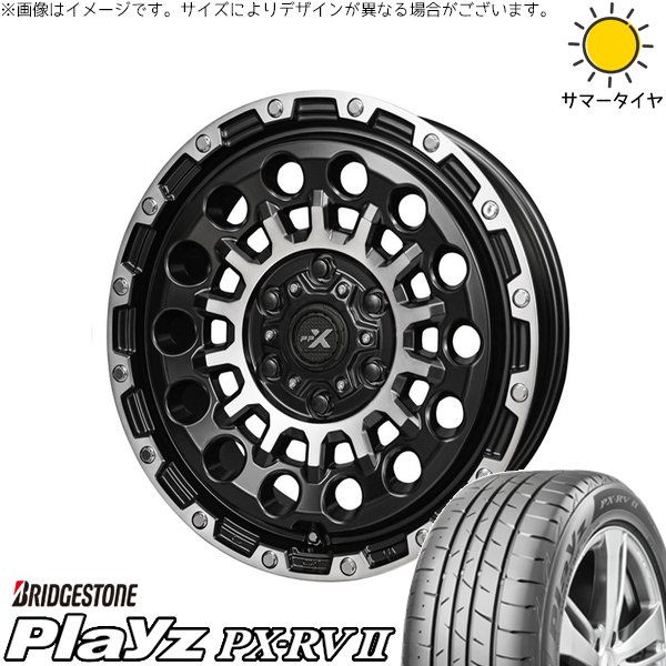 パジェロミニ 195/65R16 サマータイヤ ホイール 4本セット 新品 | ブリヂストン (BRIDGESTONE) プレイズ PX-RV2 × 共豊コーポレーション (KYOHO) PPX GX14 マットブラックポリッシュ 16インチ 7J +35 5穴114.3