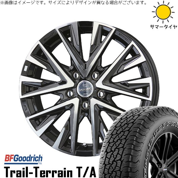 ZR-V クロストレック 215/60R17 サマータイヤ ホイール 4本セット 新品 | BFグッドリッチ (BF Goodrich) トレイルテレーン T/A × 共豊コーポレーション (KYOHO) スマック レジーナ サファイアブラックポリッシュ 17インチ 7J +48 5穴114.3