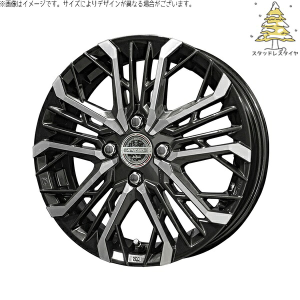 モコ ゼスト パレット ミラ 165/50R15 スタッドレスタイヤ ホイール 4本セット 新品 | おすすめ輸入タイヤ × 共豊コーポレーション (KYOHO) シュタイナー LGX ブラックポリッシュ 15インチ 4.5J +45 4穴100
