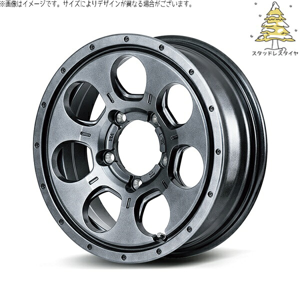 スズキ ジムニー JB64 JB23 JA22 JA12 215/70R16 スタッドレスタイヤ ホイール 4本セット 新品 | おすすめ輸入タイヤ × エムアイディー (MID) MIDホイール マッドエージェント メタリックグレー 16インチ 5.5J +22 5穴139.7