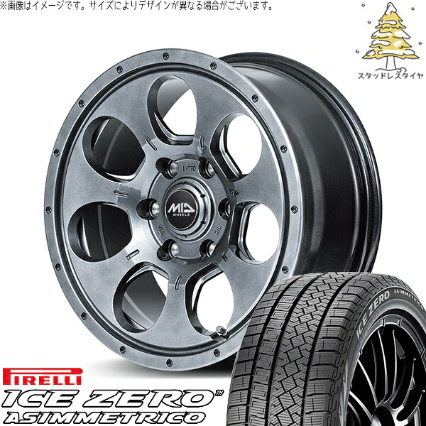 30アルファード 215/65R16 スタッドレスタイヤ ホイール 4本セット 新品 | ピレリ (PIRELLI) アイスゼロアシンメトリコ (ICEZERO ASIMMETRICO) × エムアイディー (MID) MIDホイール マッドエージェント メタリックグレー 16インチ 7.0J +40 5穴114.3|タイヤショップ オールテレーン