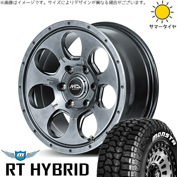 30アルファード 215/65R16 サマータイヤ ホイール 4本セット 新品 | モンスタタイヤ (MONSTA TYRE) RTハイブリッド (RT HYBRID) × エムアイディー (MID) MIDホイール マッドエージェント メタリックグレー 16インチ 7J +40 5穴114.3