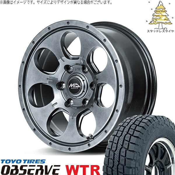 デリカD5 CX5 CX8 225/70R16 スタッドレスタイヤ ホイール 4本セット 新品 | トーヨータイヤ (TOYO) オブザーブ W/T-R (OBSERVE WTR) × エムアイディー (MID) MIDホイール マッドエージェント メタリックグレー 16インチ 7.0J +40 5穴114.3|タイヤショップ オールテレーン
