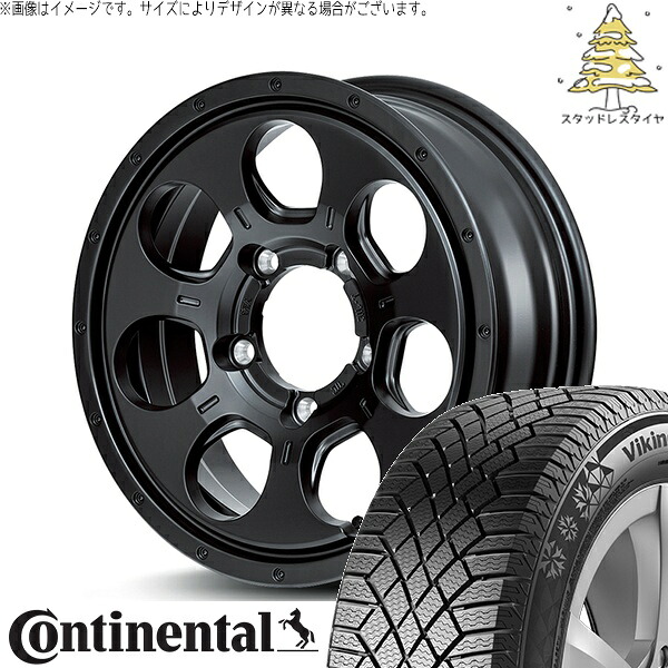 スズキ ジムニー JB64 JB23 JA22 JA12 215/70R16 スタッドレスタイヤ ホイール 4本セット 新品 | コンチネンタル (CONTINENTAL) バイキングコンタクト セブン (VikingContact7) × MIDホイール マッドエージェント 16インチ 5.5J +22 5穴139.7