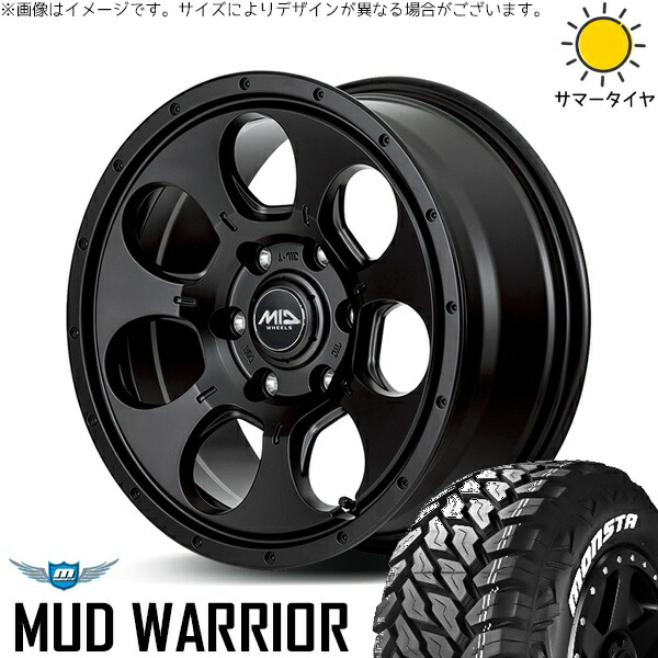 ヴェルファイア 215/70R16 サマータイヤ ホイール 4本セット 新品 | モンスタタイヤ (MONSTA TYRE) マッドウォーリアー (MUD WARRIOR) × エムアイディー (MID) MIDホイール マッドエージェント セミグロスブラック 16インチ 7J +40 5穴114.3
