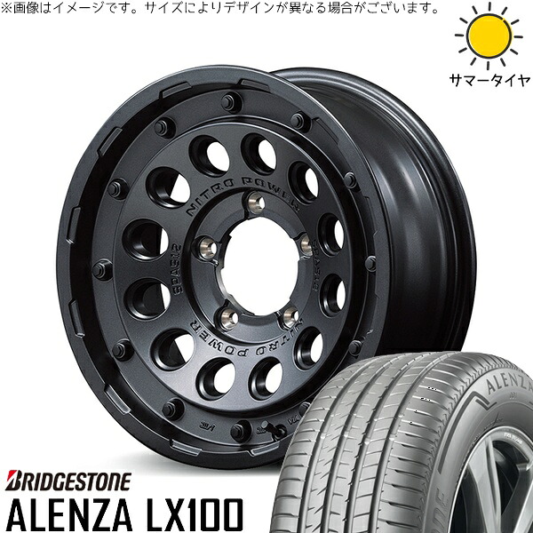 ジムニーシエラ 215/70R16 サマータイヤ ホイール 4本セット 新品 | ブリヂストン (BRIDGESTONE) アレンザ LX100 &times; エムアイディー (MID) ナイトロパワー H12 ショットガン バレルブラック 16インチ 6J -5 5穴139.7｜タイヤショップ オールテレーン
