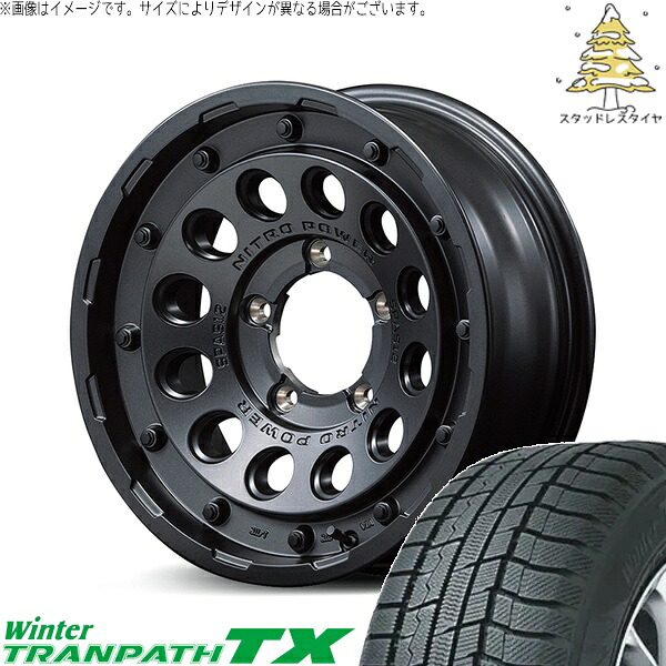 シエラ JB43 215/70R15 スタッドレスタイヤ ホイール 4本セット 新品 | トーヨータイヤ (TOYO TIRE) ウィンタートランパス TX × エムアイディー (MID) ナイトロパワー H12 ショットガン バレルブラック 15インチ 6J -5 5穴139.7|タイヤショップ オールテレーン