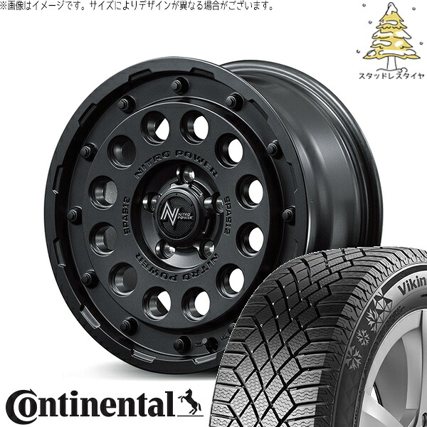 カローラクロス 215/70R16 スタッドレスタイヤ ホイール 4本セット 新品 | コンチネンタル (CONTINENTAL) バイキングコンタクト セブン (VikingContact7) × エムアイディー (MID) ナイトロパワー H12 ショットガン バレルブラック 16インチ 7.0J +40 5穴114.3