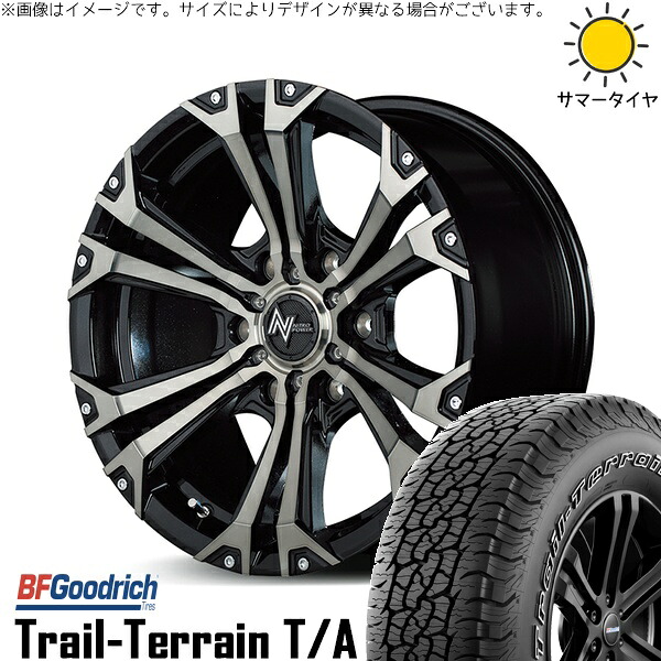 トライトン 285/60R18 サマータイヤ ホイール 4本セット 新品 | BFグッドリッチ (BF Goodrich) トレイルテレーン T/A × エムアイディー (MID) ナイトロパワー ジャベリン メタリックポリッシュ/ブラッククリア/ピアスミルド 18インチ 8J +20 6穴139.7|タイヤショップ オールテレーン