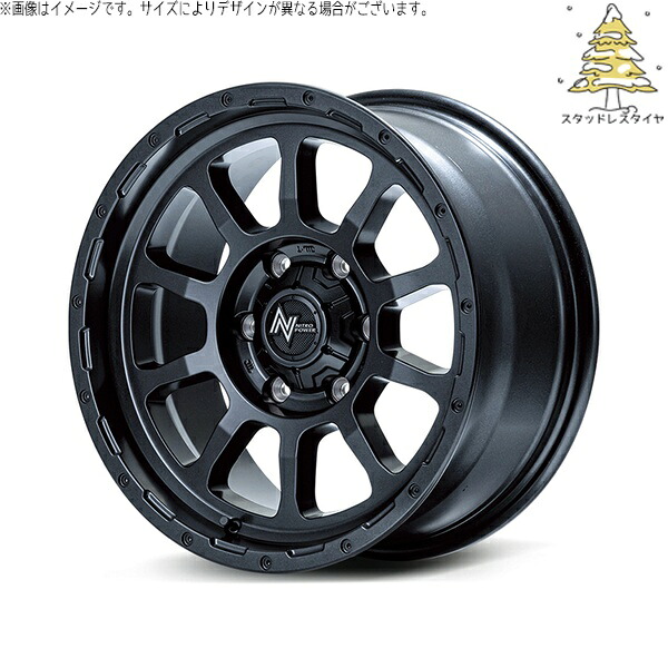 ハイエース専用 215/70R16 スタッドレスタイヤ ホイール 4本セット 新品 | おすすめ輸入タイヤ × エムアイディー (MID) ナイトロパワー M10 パーシング バレルブラック 16インチ 6.5J +38 6穴139.7