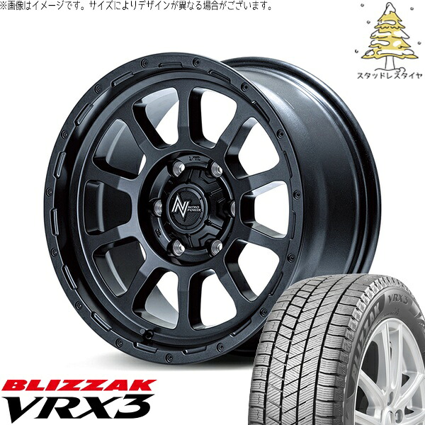 ハイエース専用 215/65R16 スタッドレスタイヤ ホイール 4本セット 新品 | ブリヂストン (BRIDGESTONE) ブリザック VRX3 &times; エムアイディー (MID) ナイトロパワー M10 パーシング バレルブラック 16インチ 6.5J +38 6穴139.7｜タイヤショップ オールテレーン